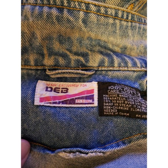 80s/90s DEB Denim Jacket with Roses - Picture 7 of 7